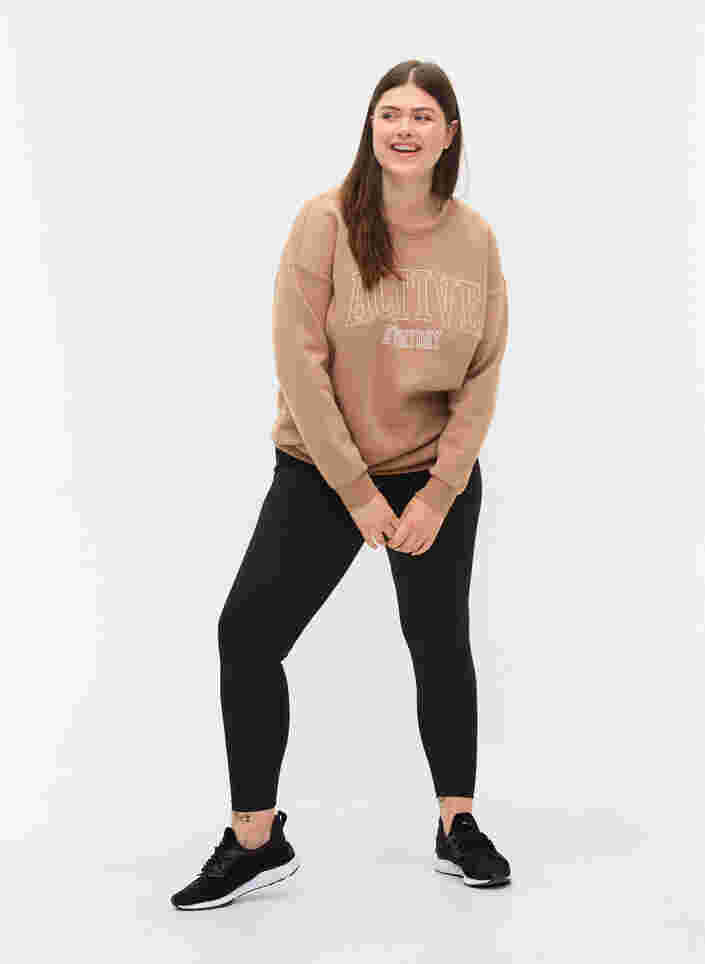 Sweatshirt met sportieve print, Tannin, Model image number 2
