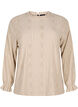 Blouse met ruches en ton-sur-ton-patroon, Sand, Packshot image number 0