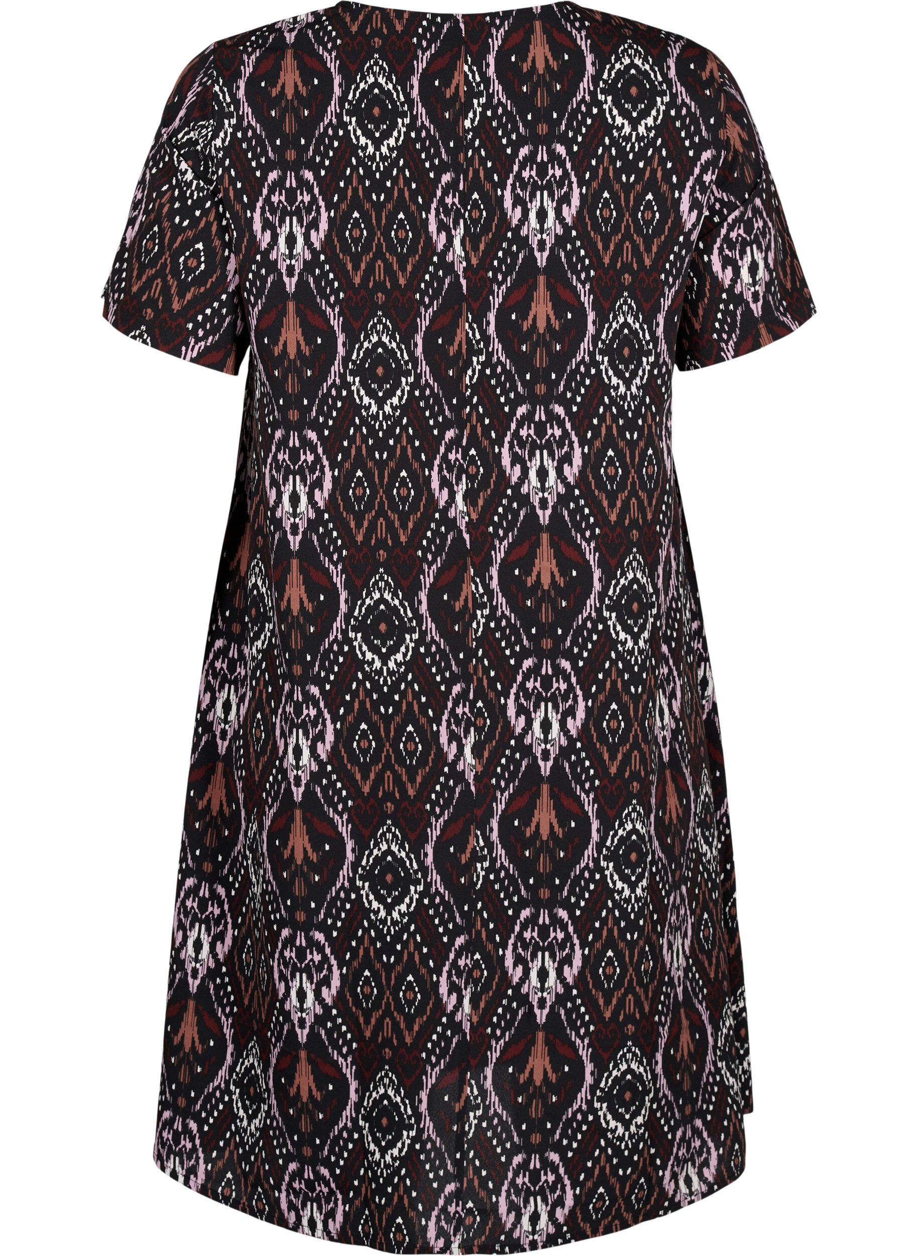 ZizziFLASH - Jurk met V-hals en print, Black Rose Ethnic, Packshot image number 1