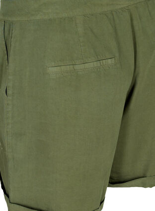 Short ample en lyocell avec poches, Kaki Green, Packshot image number 3