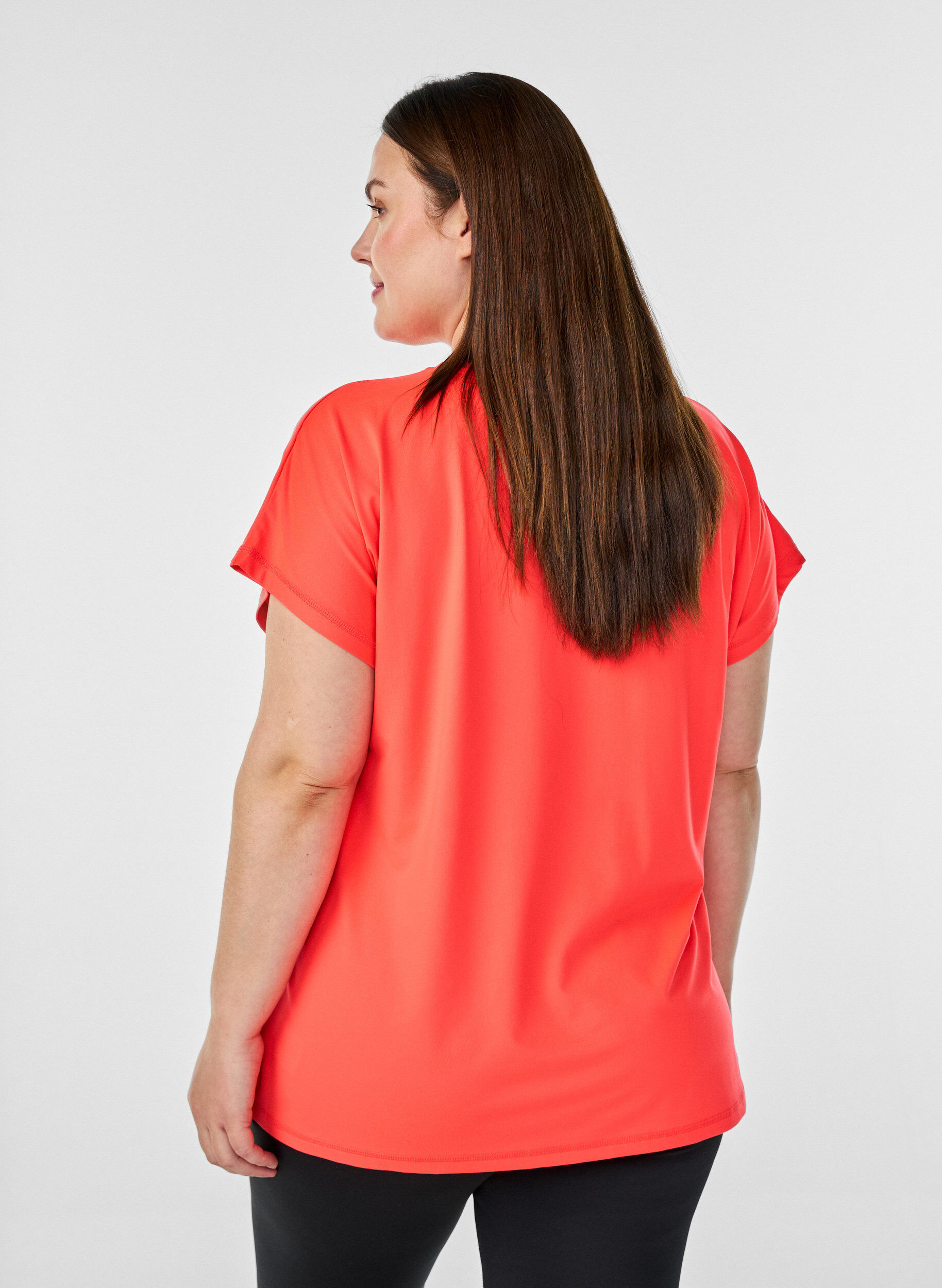 ZizziEffen gekleurd trainingsshirt, Oranje, Model image number 2