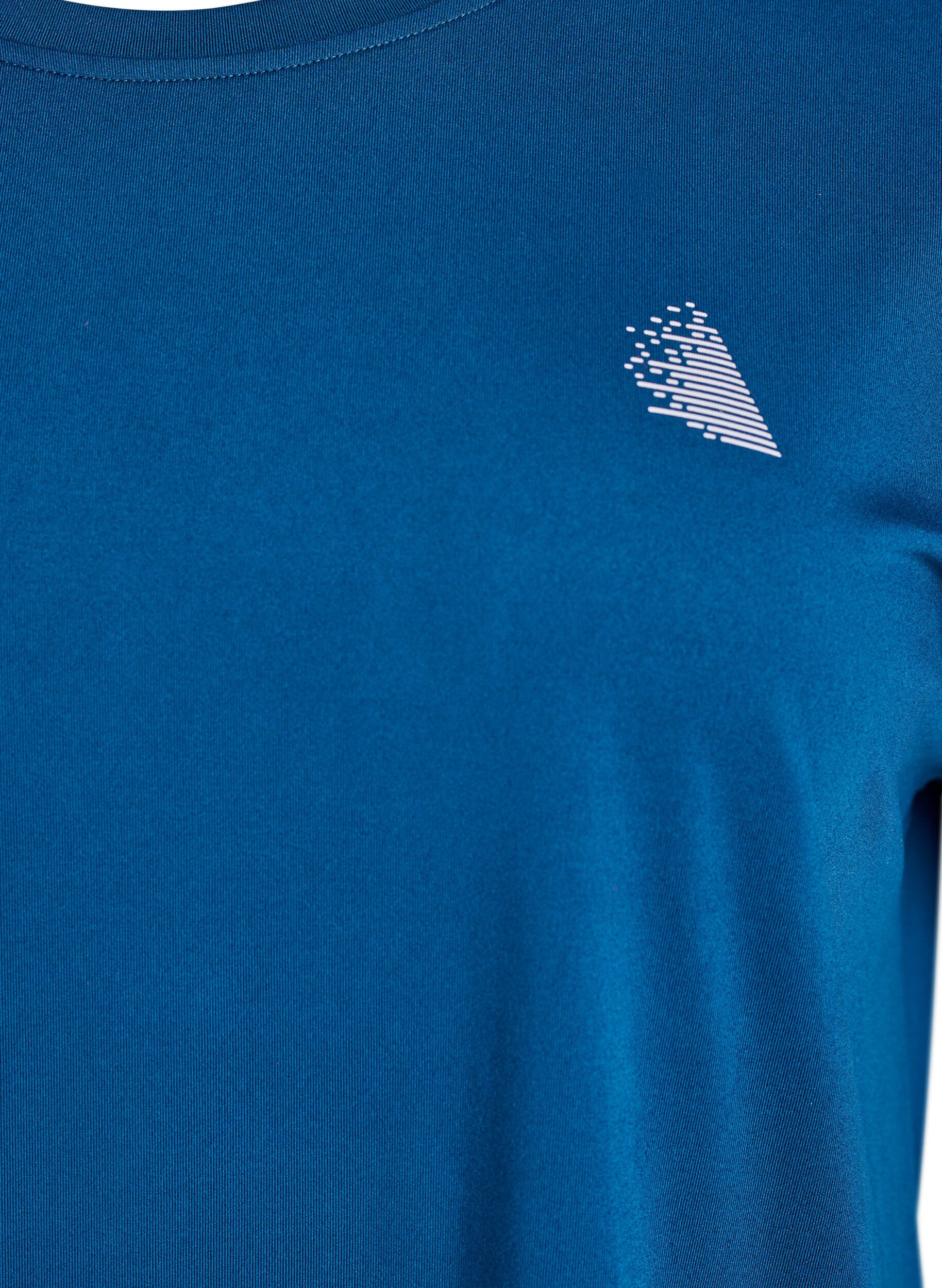 ZizziEffen gekleurd trainingsshirt, Blauw, Packshot image number 2