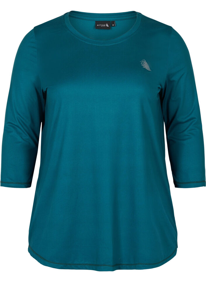 Blouse d'entra&icirc;nement &agrave; manches 3/4, Vert, Packshot image number 0