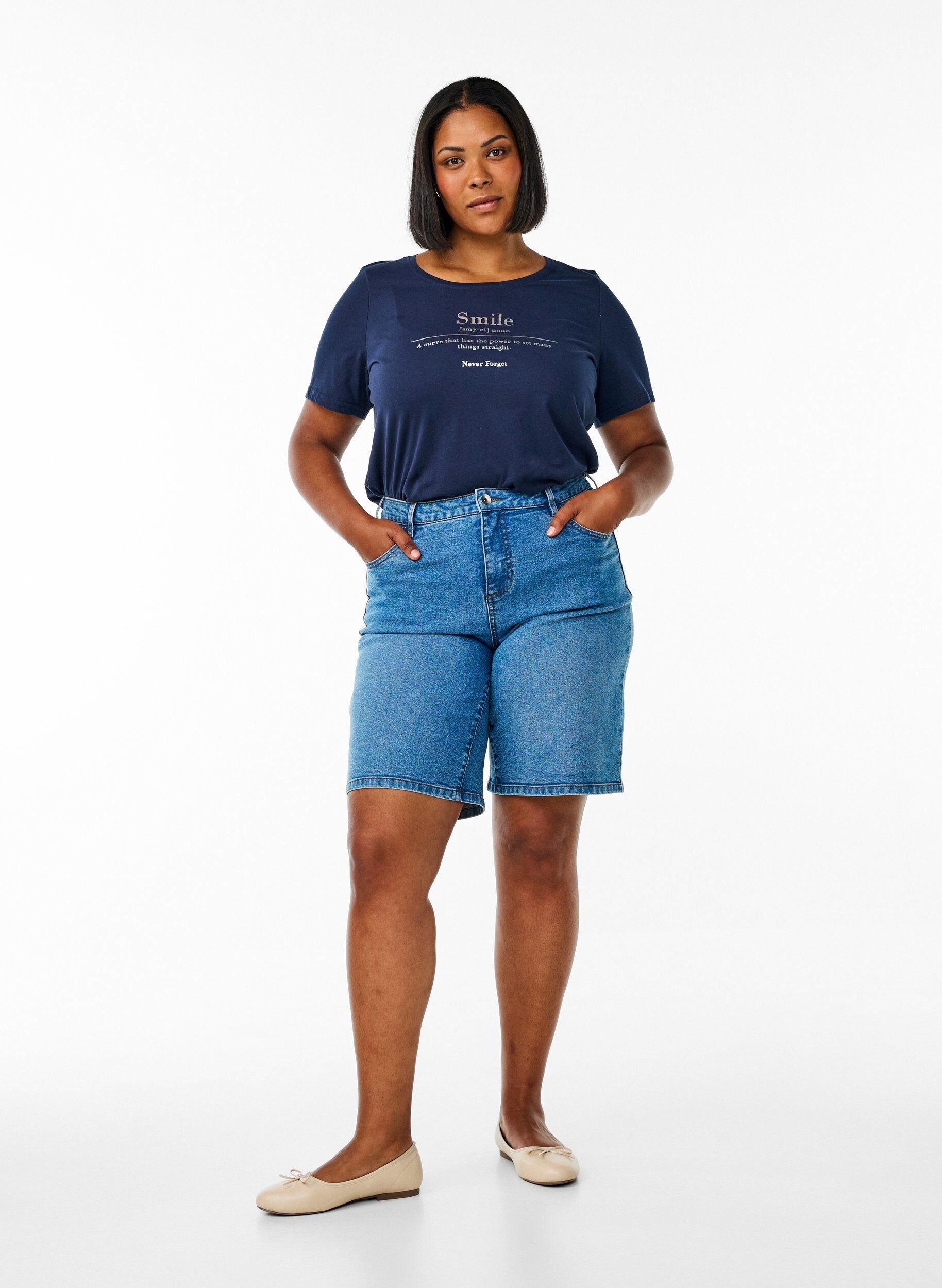 ZizziFLASH - T-shirt met motief, Blauw, Model image number 1