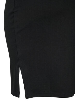 Nauwsluitende rok van viscose met split, Black, Packshot image number 3