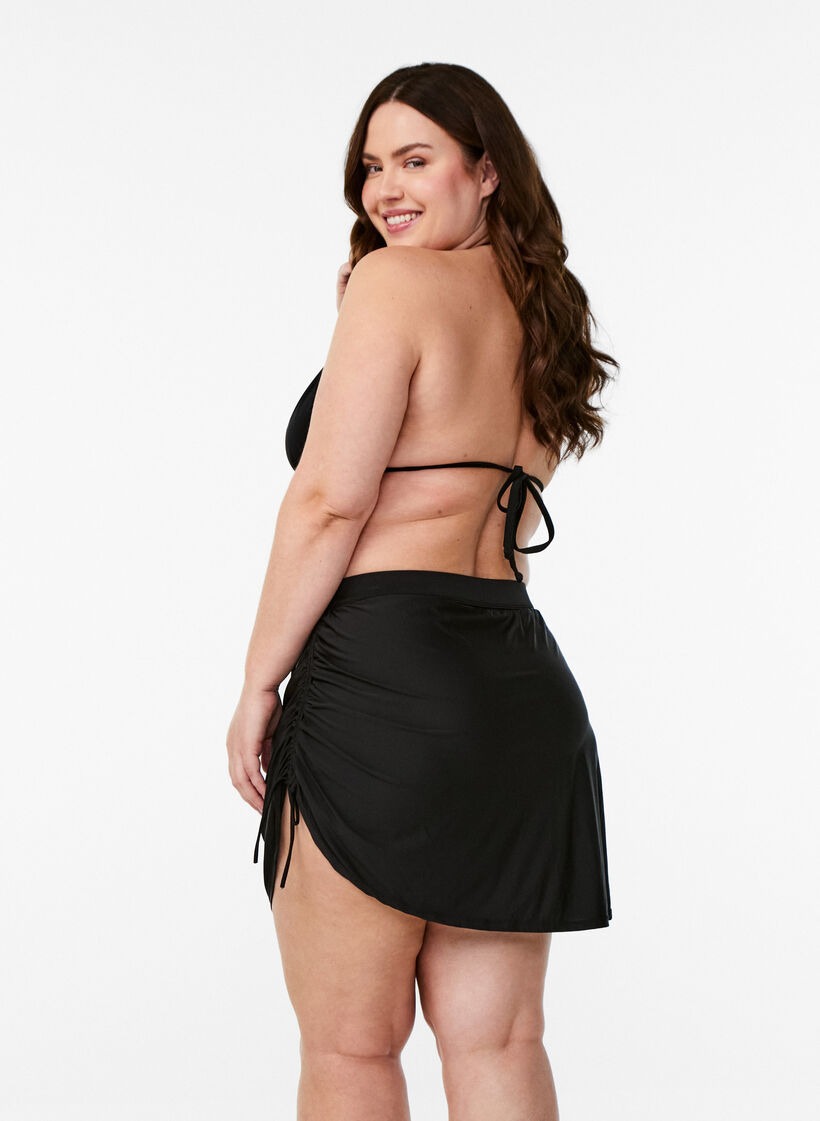 Jupe de bikini avec culotte intégrée, Noir, Model image number 2