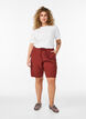 Short en coton ample avec poches, Bordeaux, Model image number 1