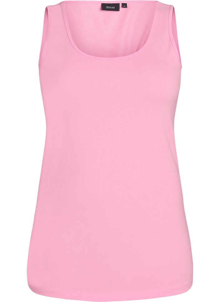 Haut Basic uni en coton, Rose, Packshot image number 0