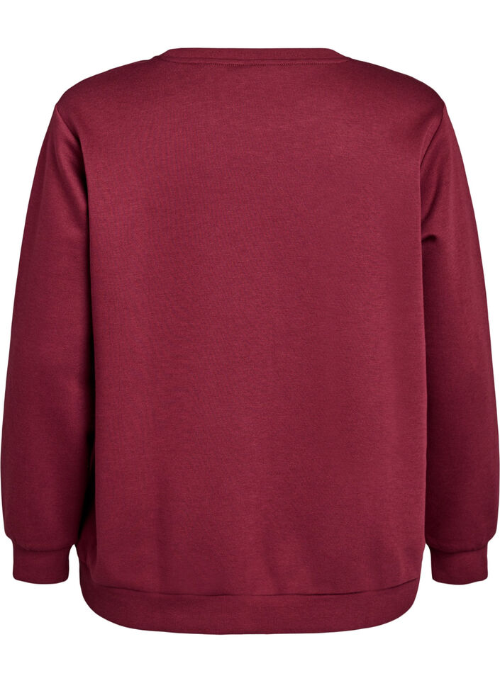 Sweatshirt met geborduurd Milaan-motief, Donker Bordeaux, Packshot image number 1