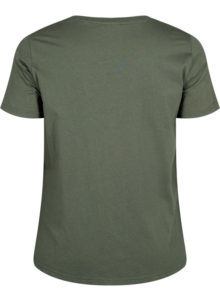 T-shirt en coton avec motif strass, Thyme w. Rhinestones, Packshot image number 1