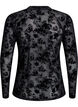 Blouse en maille à motif floral, Noir, Packshot image number 1