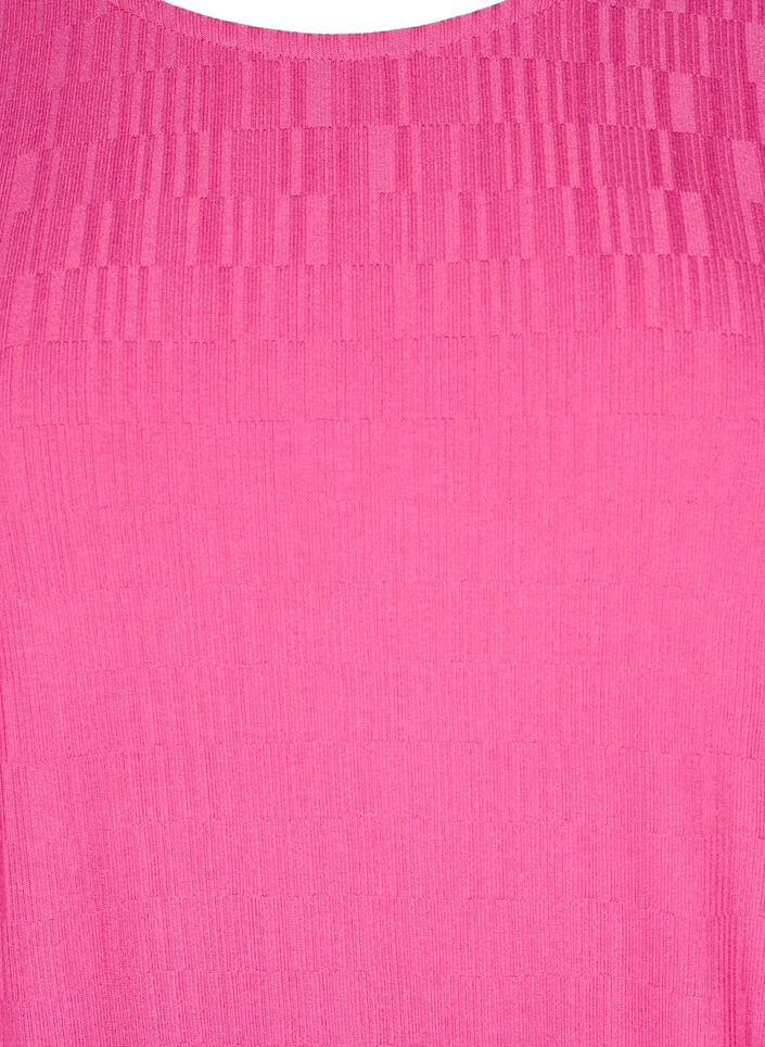 Chemisier à texture et manches 3/4, Rose, Packshot image number 2