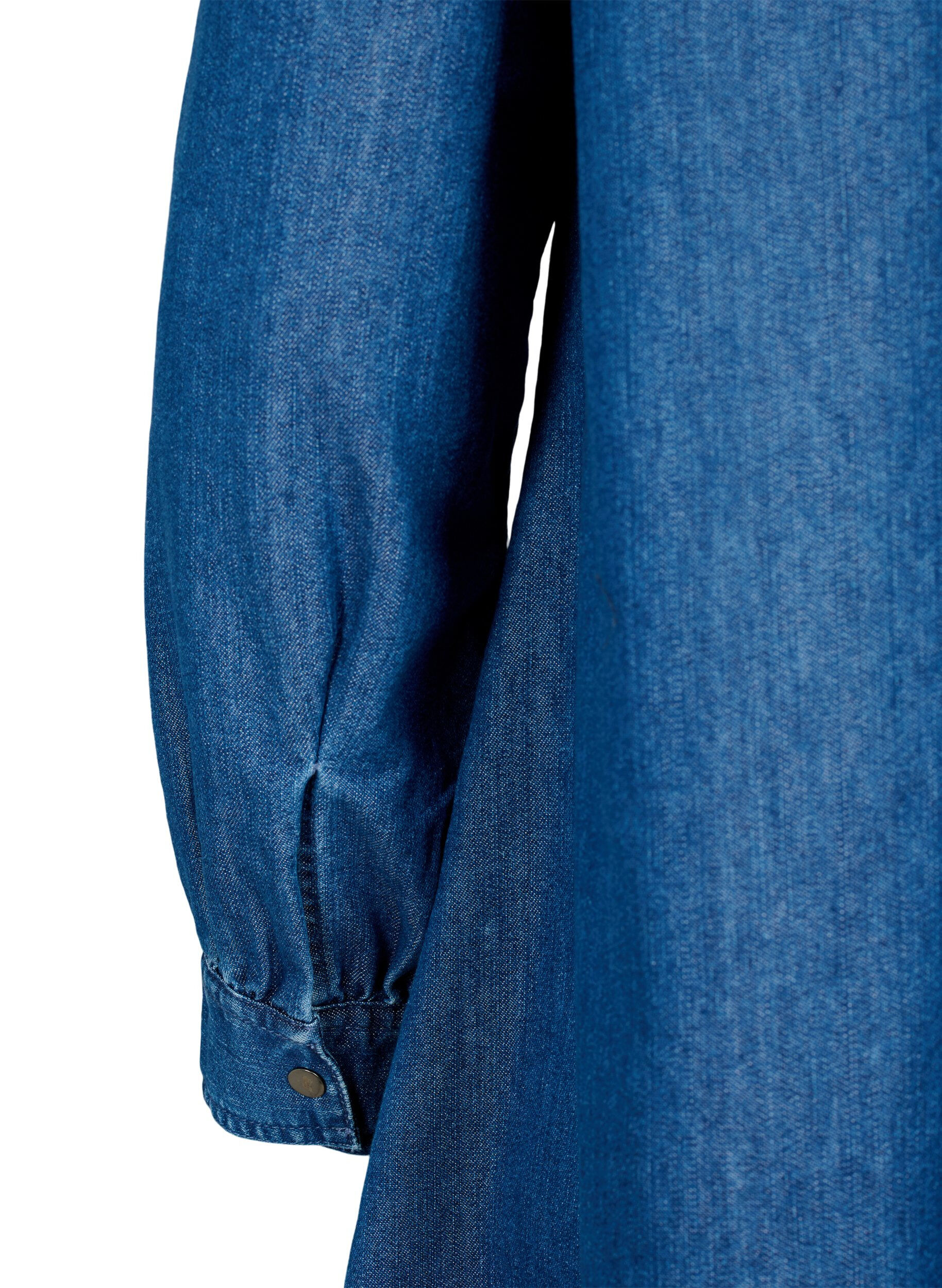 ZizziDenim jurk met lange mouwen, Blue denim, Packshot image number 3