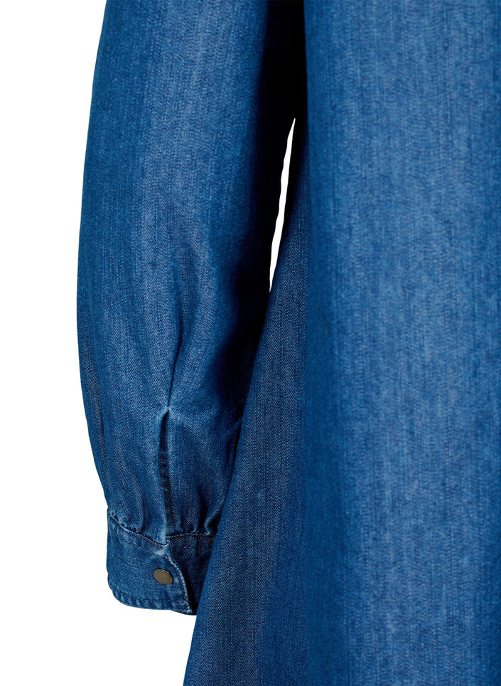 Denim jurk met lange mouwen, Blue denim, Packshot image number 3