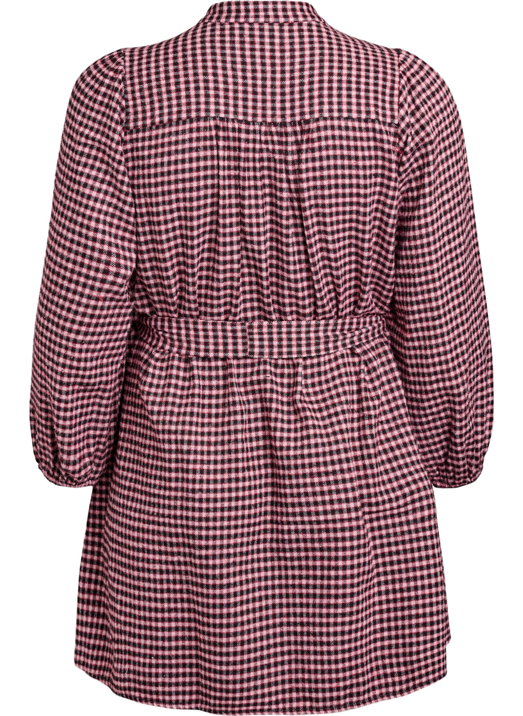 Zizzi Robe courte &agrave; carreaux avec une ceinture &agrave; nouer, Rouge, Packshot image number 1