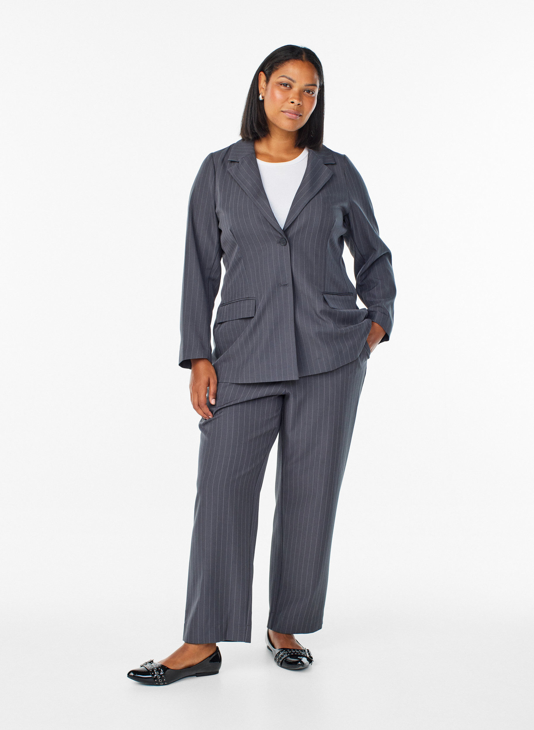 ZizziBlazer avec poches et fentes, Gris anthracite, Model image number 1