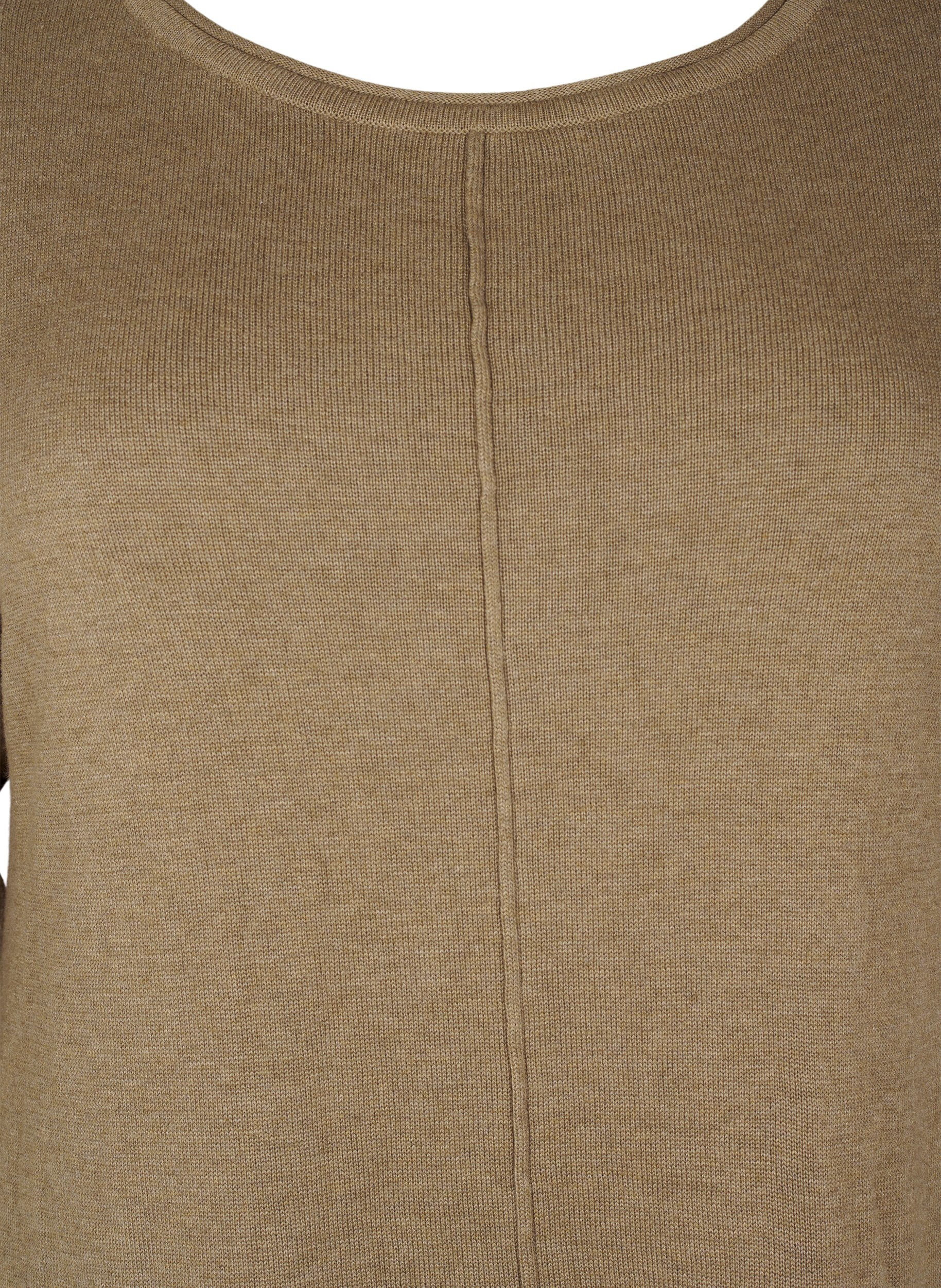 ZizziGebreide jurk in katoen-viscose blend, Groen, Packshot image number 2