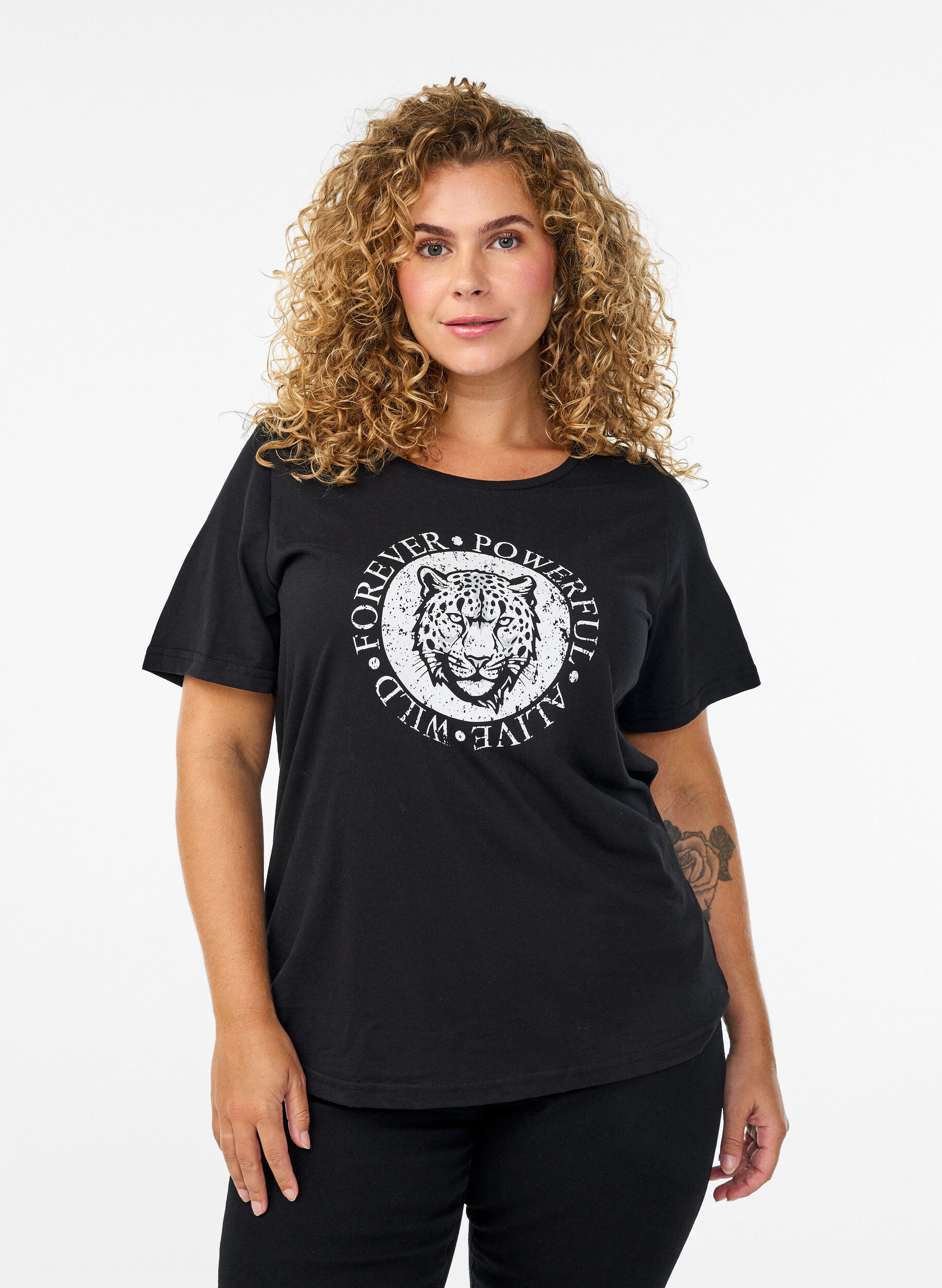 ZizziT-shirt imprim&eacute;, Noir, Model image number 0