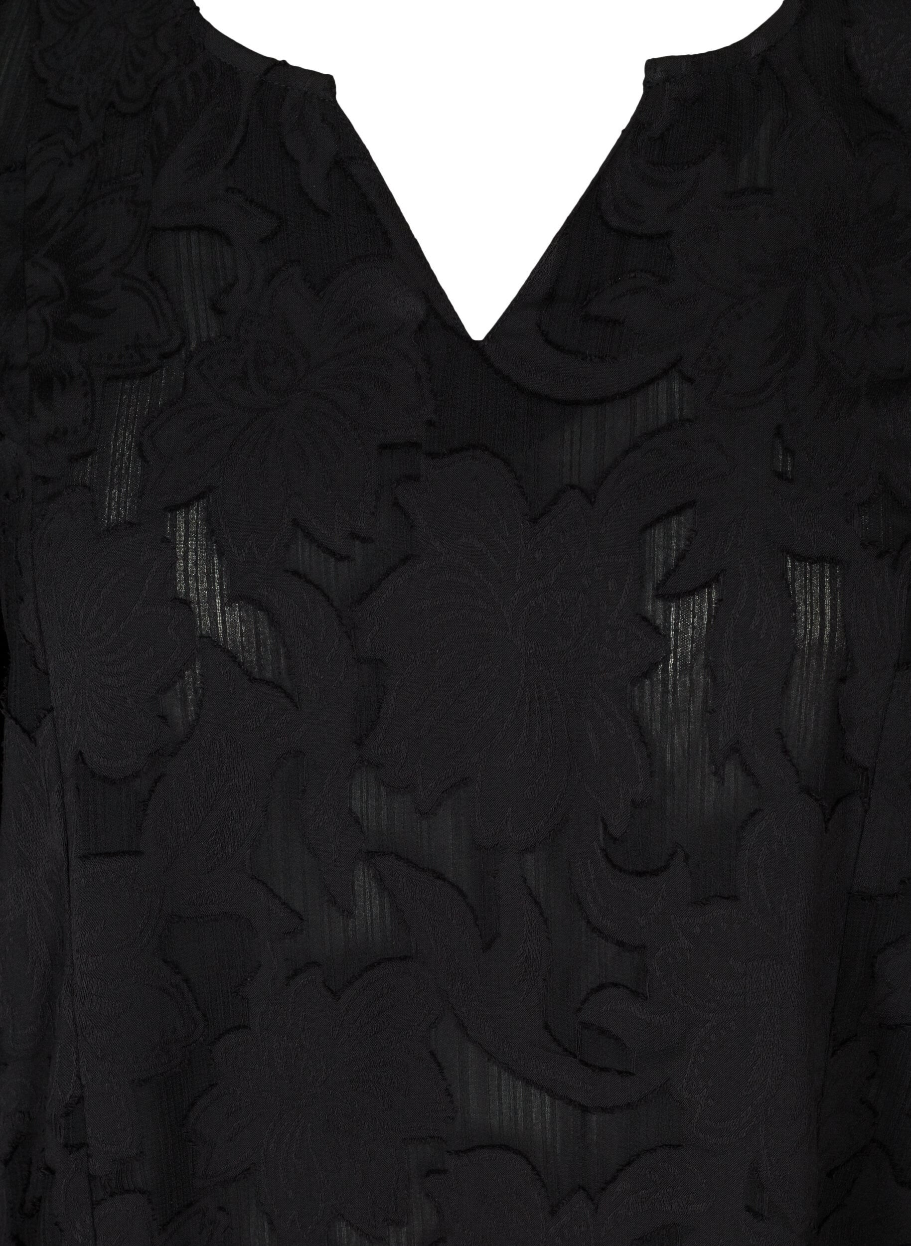 Zizzi Tunique ample col V, Black, Packshot image number 2