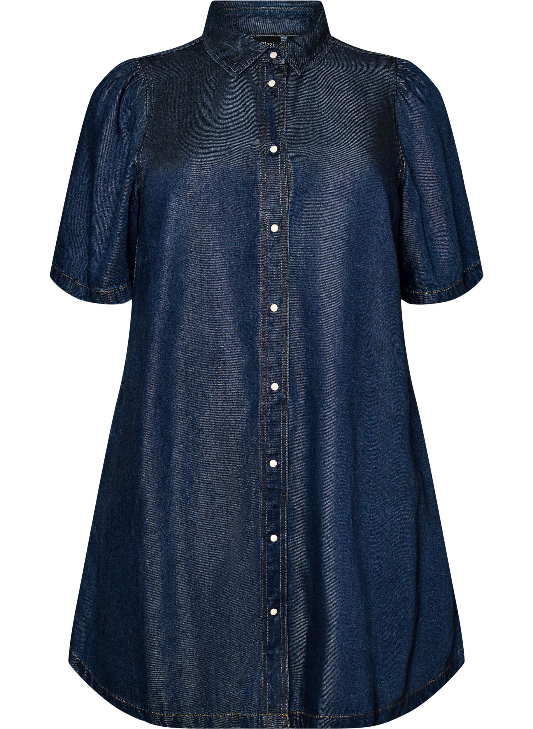 ZizziRobe en jean en lyocell avec boutons et manches courtes, Bleu, Packshot image number 0