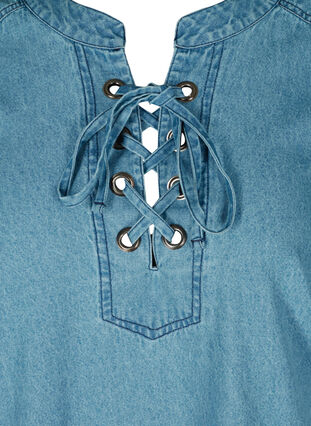 Denim tuniek met 3/4 mouwen, Light blue denim ASS, Packshot image number 2