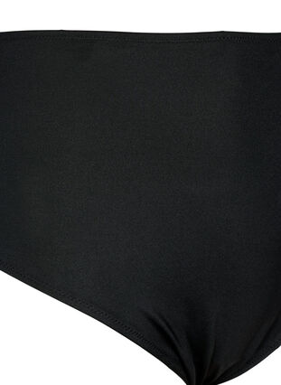 Bas de bikini de couleur unie avec taille régulière, Black, Packshot image number 2