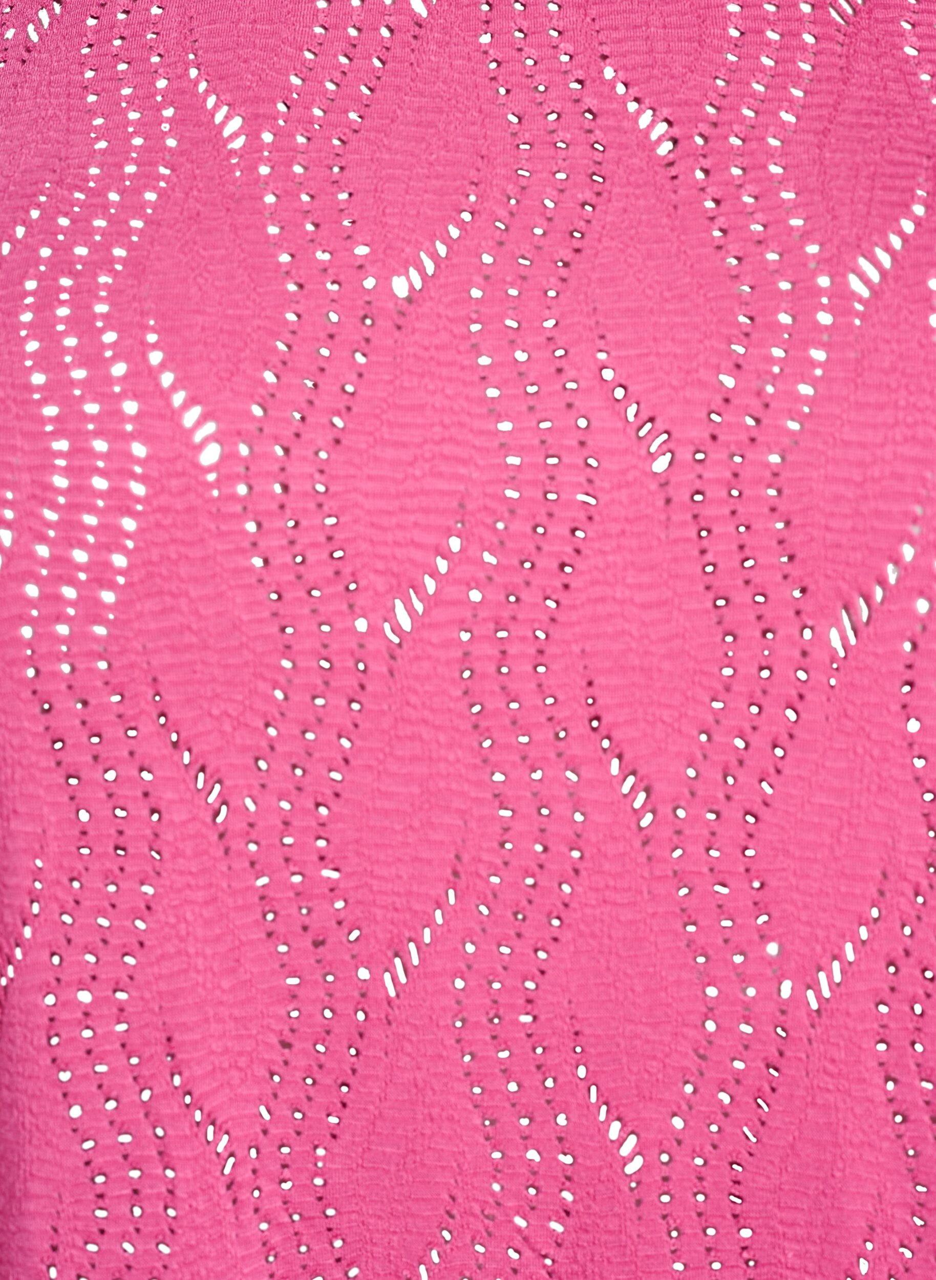 ZizziT-shirt en jersey &agrave; motif ajour&eacute;, Rose, Packshot image number 2