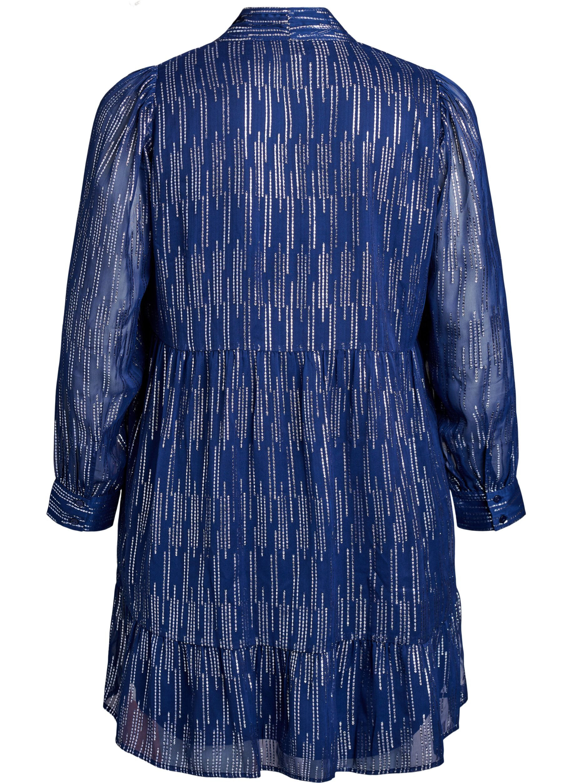 Zizzi Robe de f&ecirc;te courte &agrave; motif paillet&eacute;, Bleu, Packshot image number 1