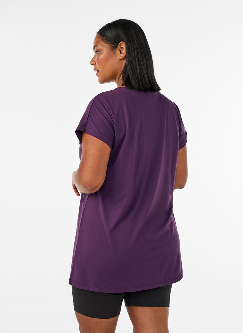 Lang workout T-shirt, Paars, Model image number 2