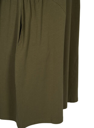 Katoenen jurk met korte mouwen en plooi, Ivy Green, Packshot image number 3