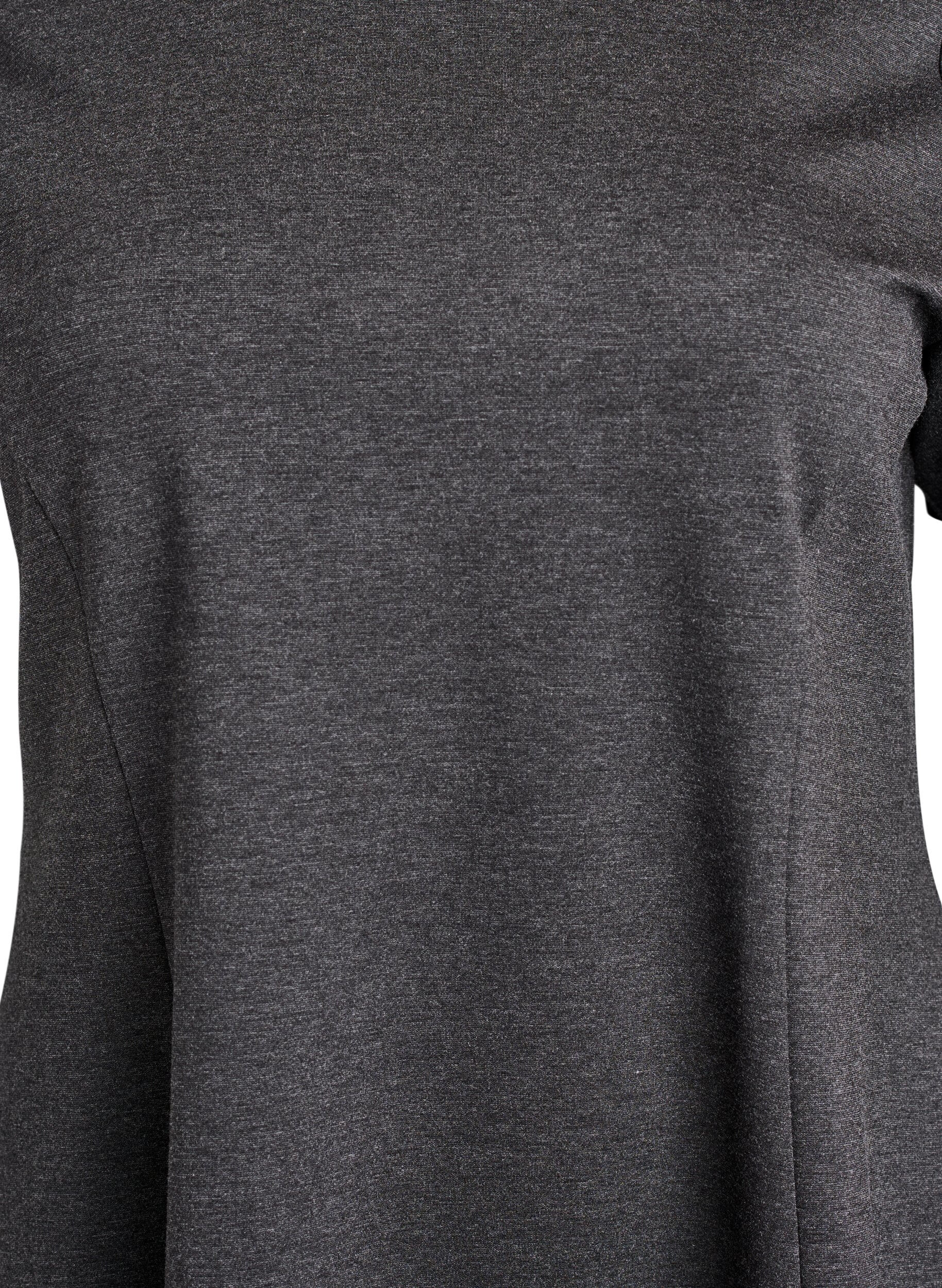 ZizziJersey jurk met korte mouwen en A-lijn., Grijs, Packshot image number 2