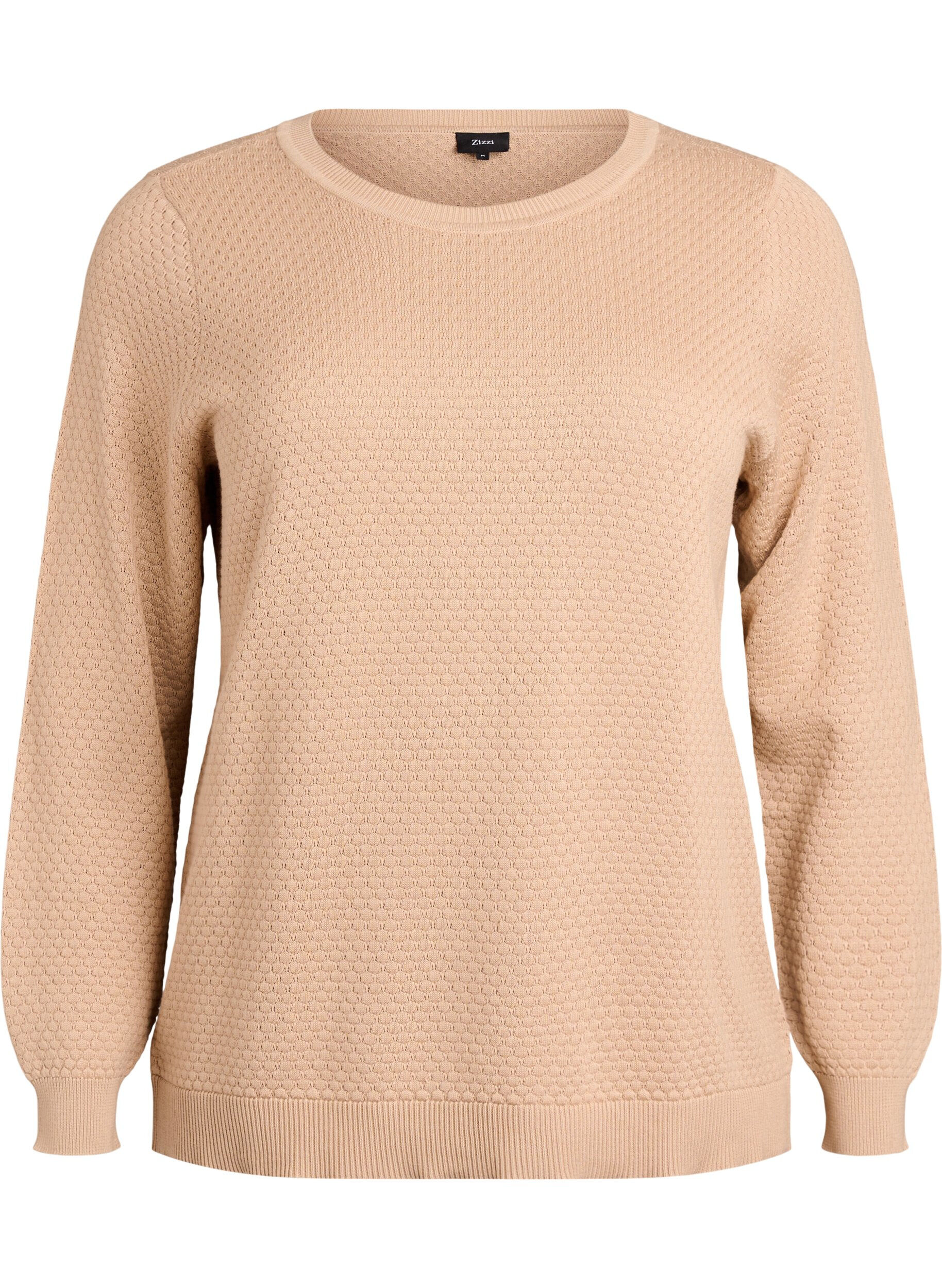 Blouse en maille de coton &agrave; motif textur&eacute;