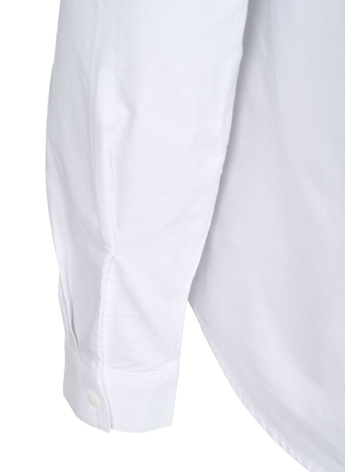 Chemise à manches longues en coton, Blanc, Packshot