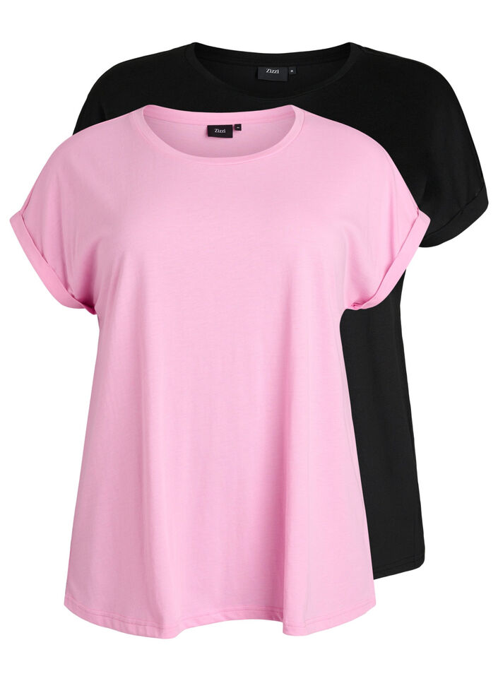 2 packs de t-shirts &agrave; manches courtes, Rose, Packshot image number 0