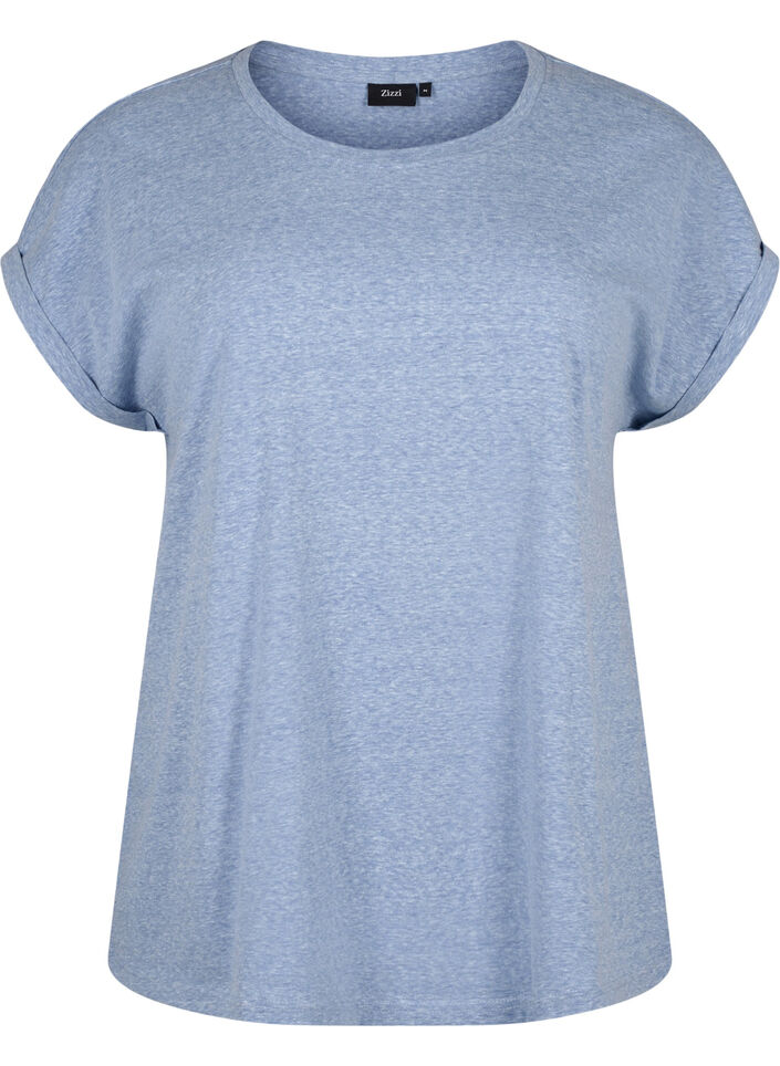 T-shirt m&eacute;lang&eacute; &agrave; manches courtes, Bleu, Packshot image number 0