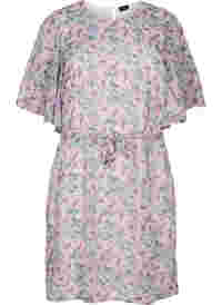 Gebloemde jurk met strikband