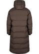 Lange puffer winterjas met capuchon, Bruin, Packshot image number 1