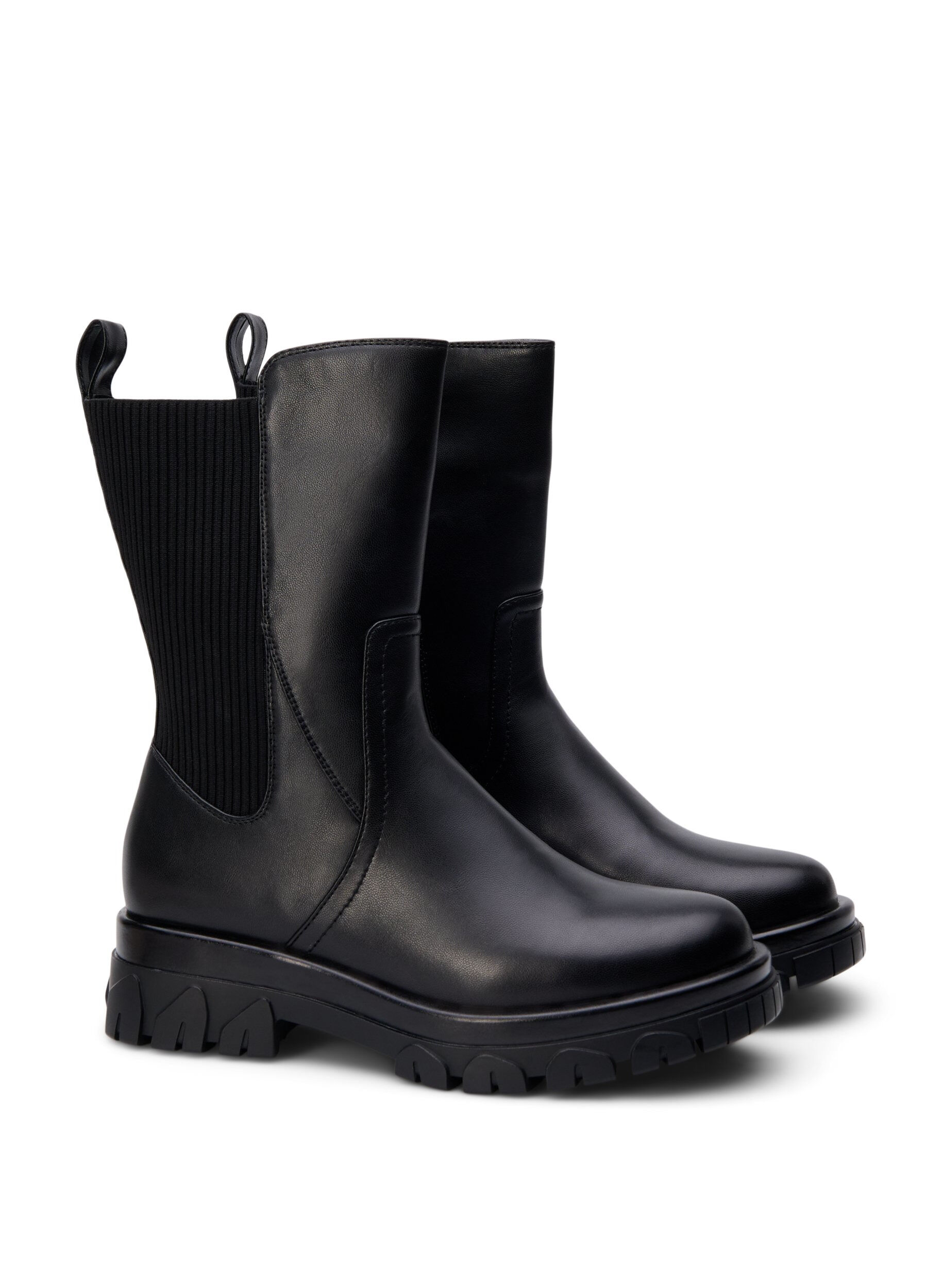 Zizzi Large - Bottes courtes avec &eacute;lastique, Noir, Packshot image number 1