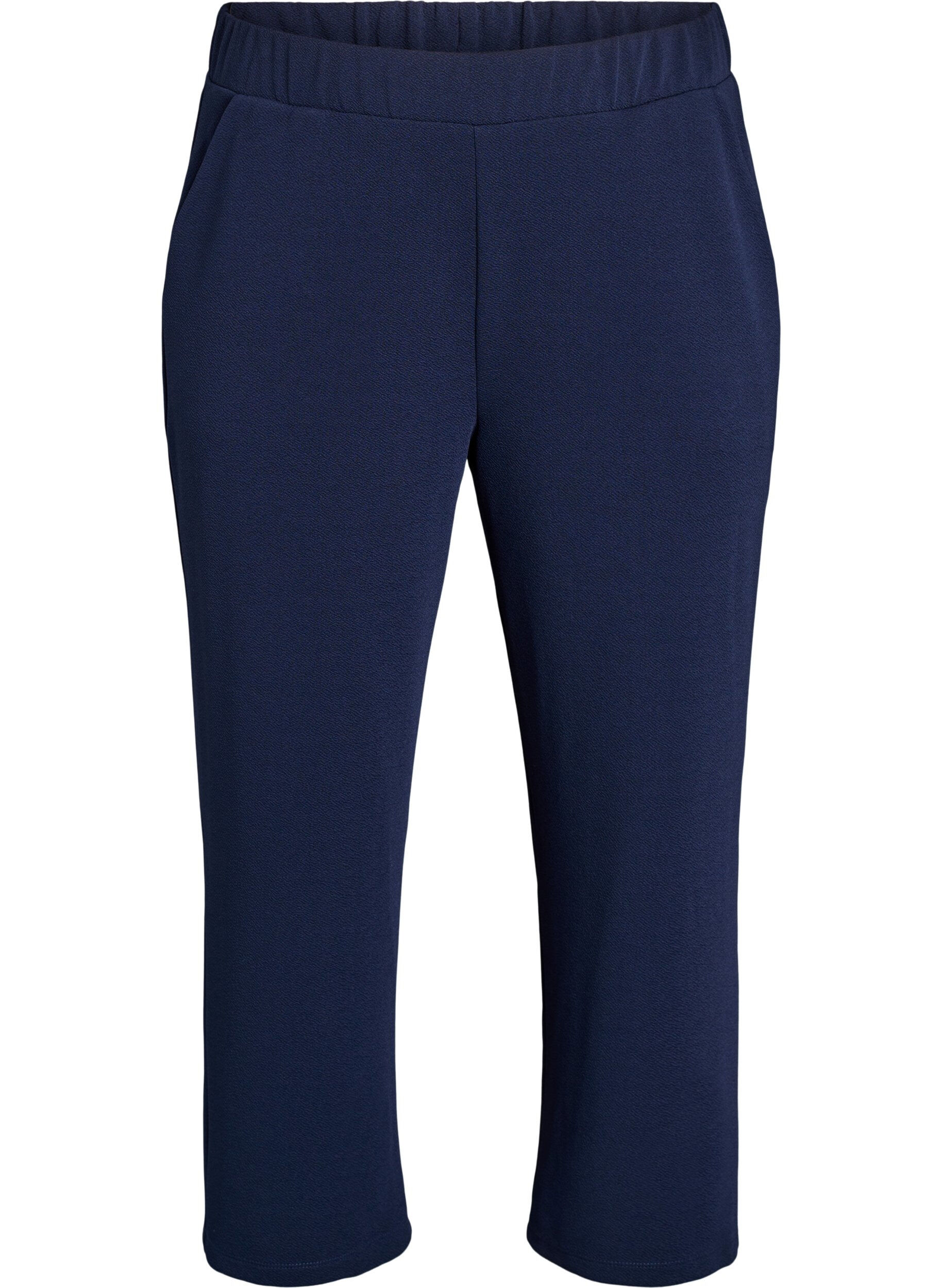Zizzi Pantalon ample en longueur 7/8, Bleu, Packshot image number 0