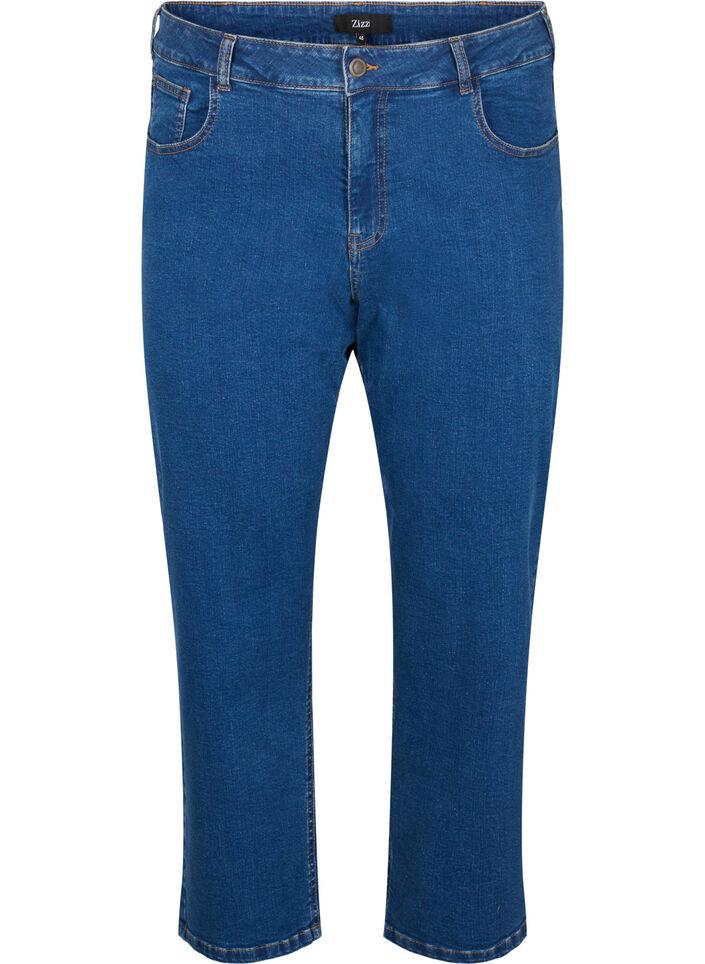 Gecropte Vera jeans met een straight-fit, Blauw, Packshot image number 0