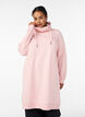 Robe sweat-shirt courte &agrave; col montant et poches, Rose poudr&eacute;e, Model image number 0