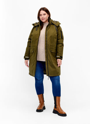 Veste d’hiver fonctionnelle avec capuche et poches, Winter Moss, Model image number 3