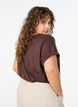 T-shirt &agrave; manches courtes en m&eacute;lange de coton, Marron, Model image number 2