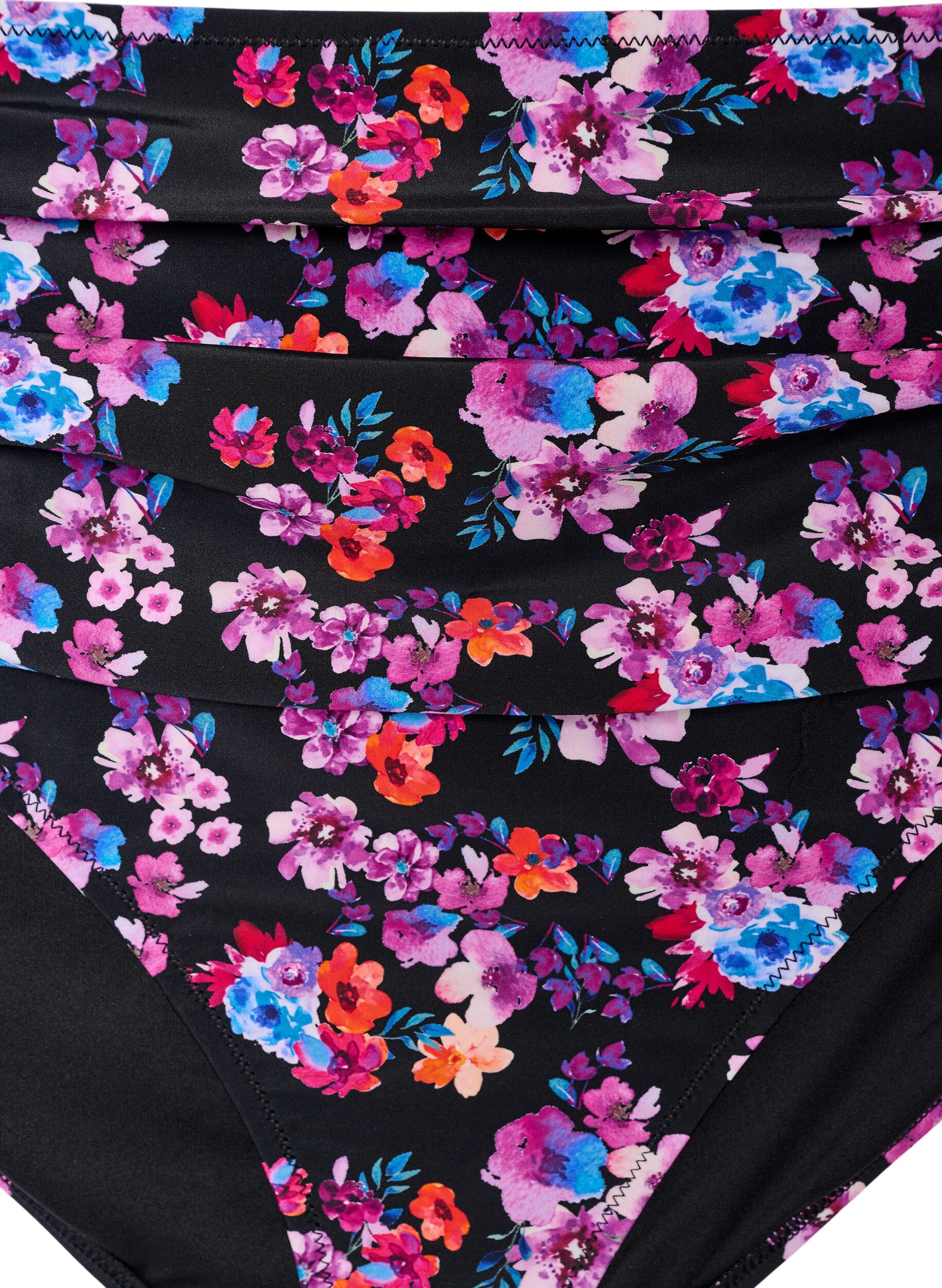 ZizziHoge taille bikinibroekjes met patroon, Paars, Packshot image number 2