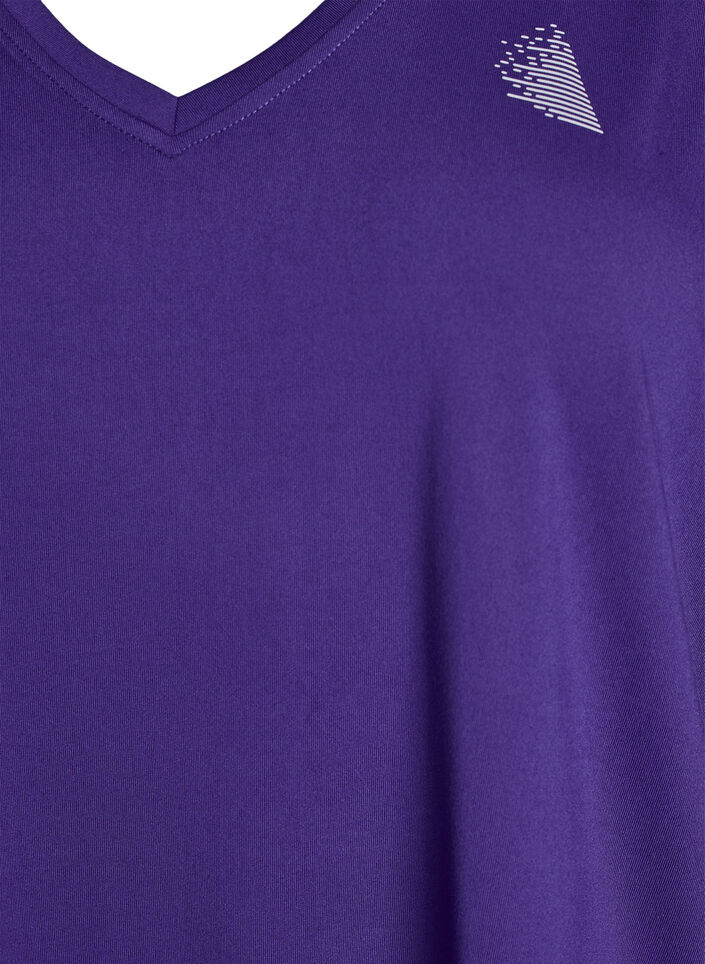Top de sport avec col en V, Violet, Packshot image number 2