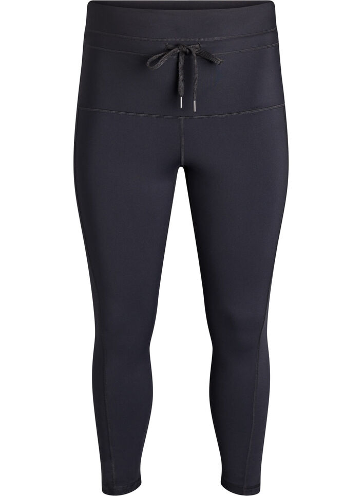 Legging de training 7/8 taille haute avec poche, Noir, Packshot image number 0