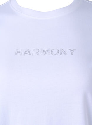 T-shirt en coton biologique avec texte, White HARMONY, Packshot image number 2