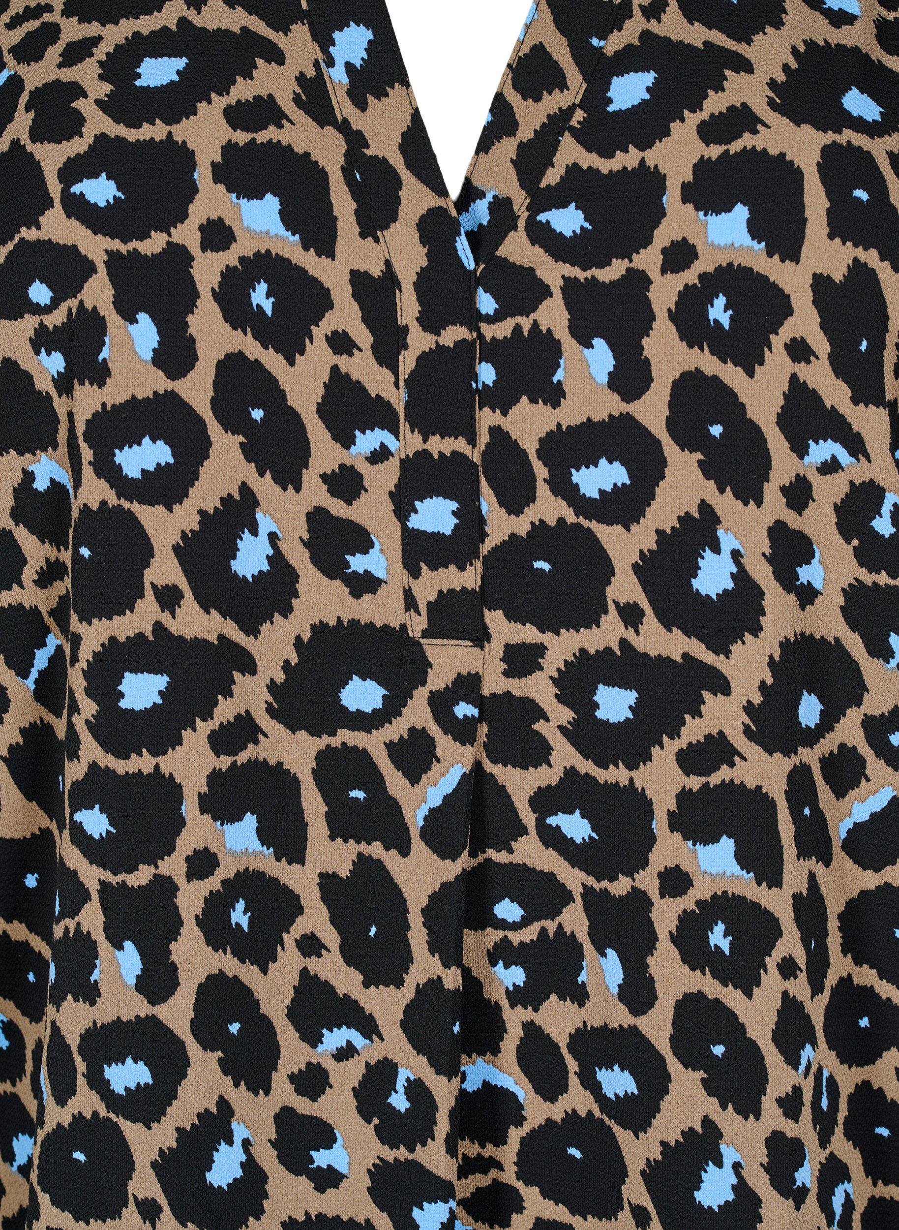 Zizzi Chemisier &agrave; manches courtes avec d&eacute;collet&eacute; en V, Marron, Packshot image number 2