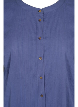 Robe-chemise en coton à manches 3/4, Nightshadow Blue, Packshot image number 2