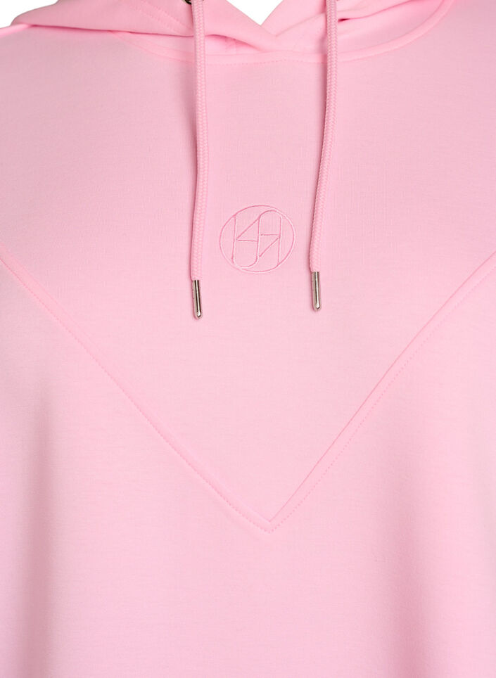 Sportieve scuba hoodie met decoratieve stiksels, Roze, Packshot image number 2